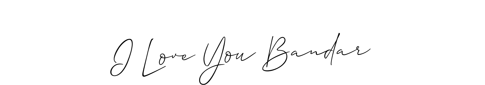 if you are searching for the best signature style for your name I Love You Bandar. so please give up your signature search. here we have designed multiple signature styles  using Allison_Script. I Love You Bandar signature style 2 images and pictures png