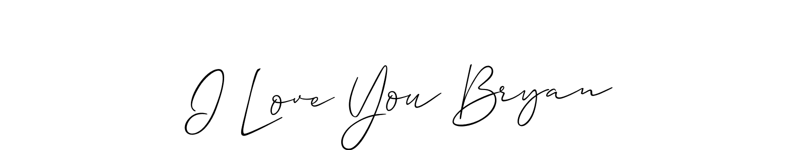 The best way (Allison_Script) to make a short signature is to pick only two or three words in your name. The name I Love You Bryan include a total of six letters. For converting this name. I Love You Bryan signature style 2 images and pictures png