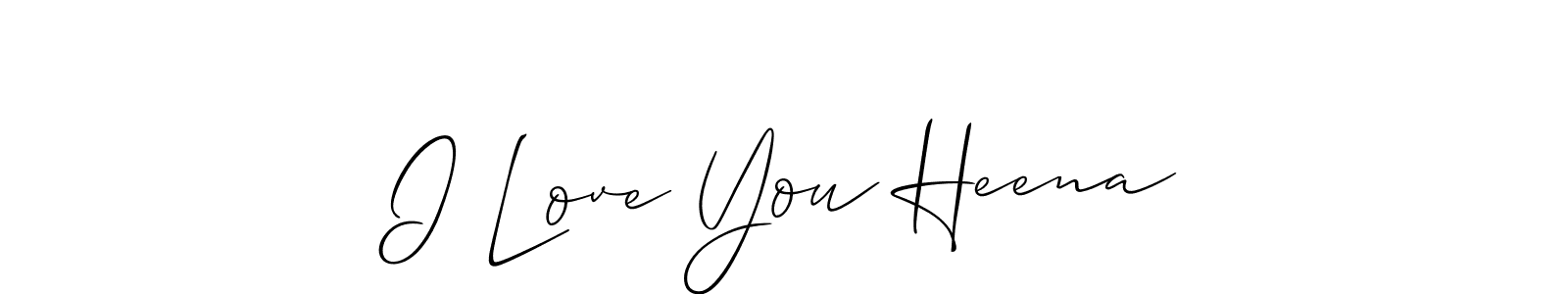 This is the best signature style for the I Love You Heena name. Also you like these signature font (Allison_Script). Mix name signature. I Love You Heena signature style 2 images and pictures png