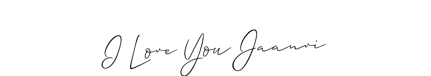 Use a signature maker to create a handwritten signature online. With this signature software, you can design (Allison_Script) your own signature for name I Love You Jaanvi. I Love You Jaanvi signature style 2 images and pictures png