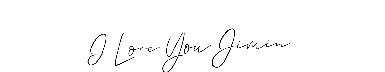 Make a short I Love You Jimin signature style. Manage your documents anywhere anytime using Allison_Script. Create and add eSignatures, submit forms, share and send files easily. I Love You Jimin signature style 2 images and pictures png