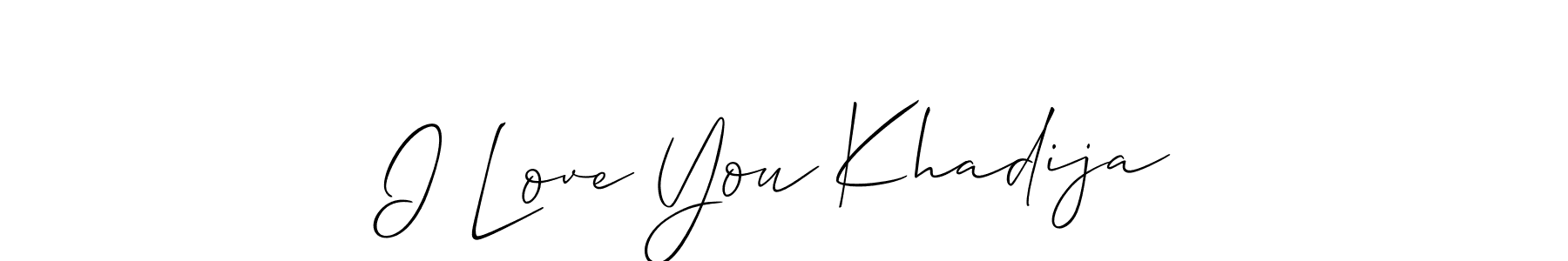 This is the best signature style for the I Love You Khadija name. Also you like these signature font (Allison_Script). Mix name signature. I Love You Khadija signature style 2 images and pictures png