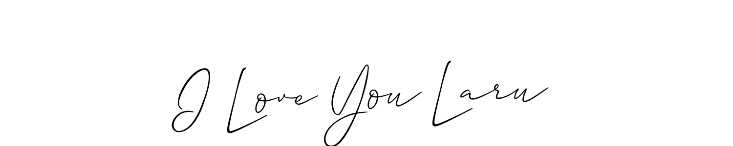 Also we have I Love You Laru name is the best signature style. Create professional handwritten signature collection using Allison_Script autograph style. I Love You Laru signature style 2 images and pictures png