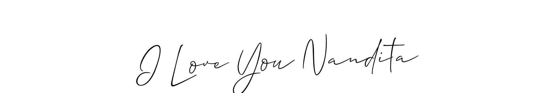 You can use this online signature creator to create a handwritten signature for the name I Love You Nandita. This is the best online autograph maker. I Love You Nandita signature style 2 images and pictures png