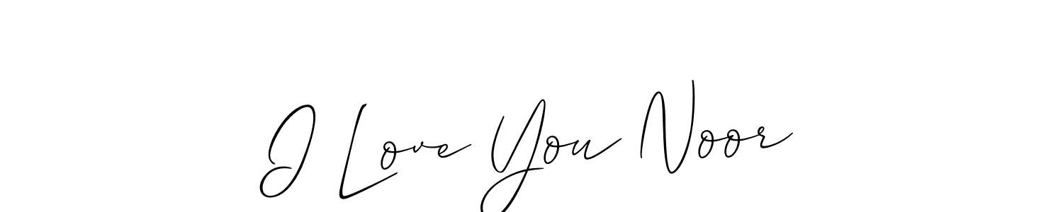 How to Draw I Love You Noor signature style? Allison_Script is a latest design signature styles for name I Love You Noor. I Love You Noor signature style 2 images and pictures png