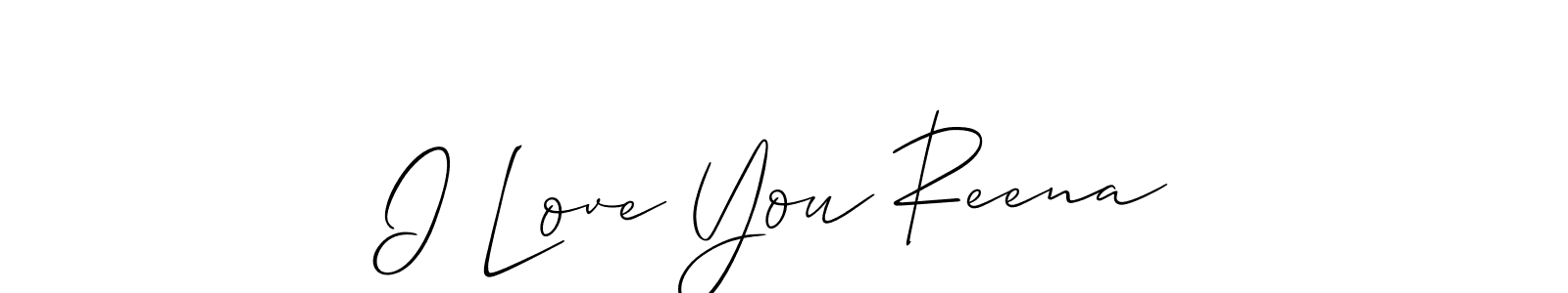 Also You can easily find your signature by using the search form. We will create I Love You Reena name handwritten signature images for you free of cost using Allison_Script sign style. I Love You Reena signature style 2 images and pictures png