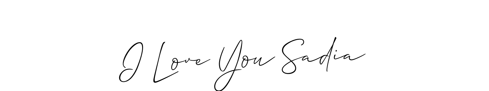 Similarly Allison_Script is the best handwritten signature design. Signature creator online .You can use it as an online autograph creator for name I Love You Sadia. I Love You Sadia signature style 2 images and pictures png