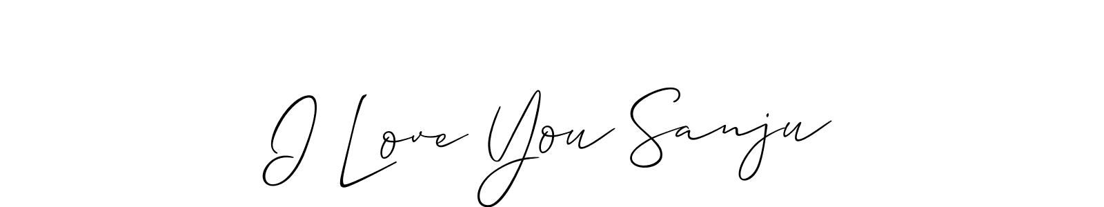 Allison_Script is a professional signature style that is perfect for those who want to add a touch of class to their signature. It is also a great choice for those who want to make their signature more unique. Get I Love You Sanju name to fancy signature for free. I Love You Sanju signature style 2 images and pictures png