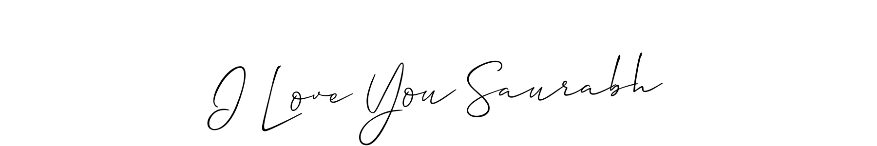The best way (Allison_Script) to make a short signature is to pick only two or three words in your name. The name I Love You Saurabh include a total of six letters. For converting this name. I Love You Saurabh signature style 2 images and pictures png