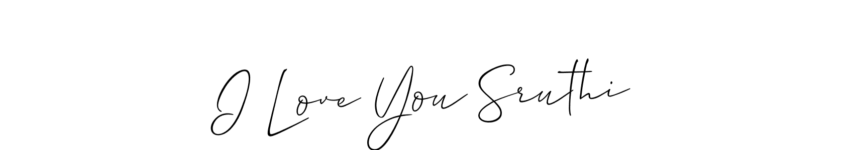 Design your own signature with our free online signature maker. With this signature software, you can create a handwritten (Allison_Script) signature for name I Love You Sruthi. I Love You Sruthi signature style 2 images and pictures png