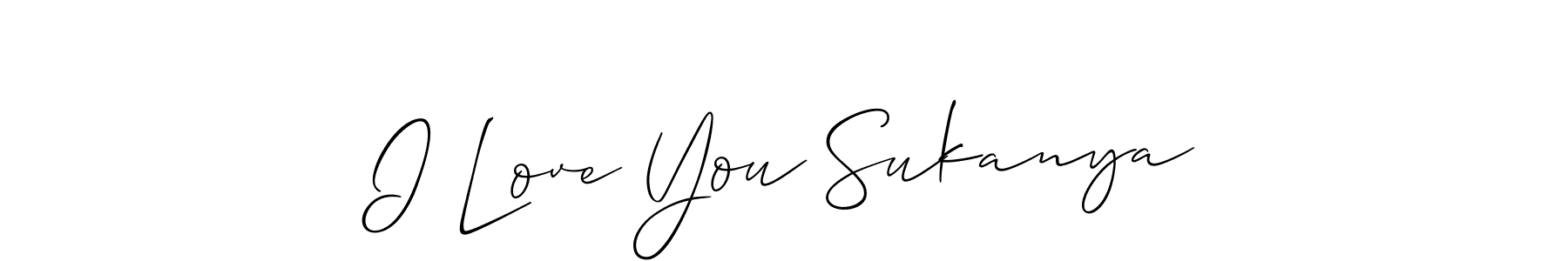 Make a short I Love You Sukanya signature style. Manage your documents anywhere anytime using Allison_Script. Create and add eSignatures, submit forms, share and send files easily. I Love You Sukanya signature style 2 images and pictures png