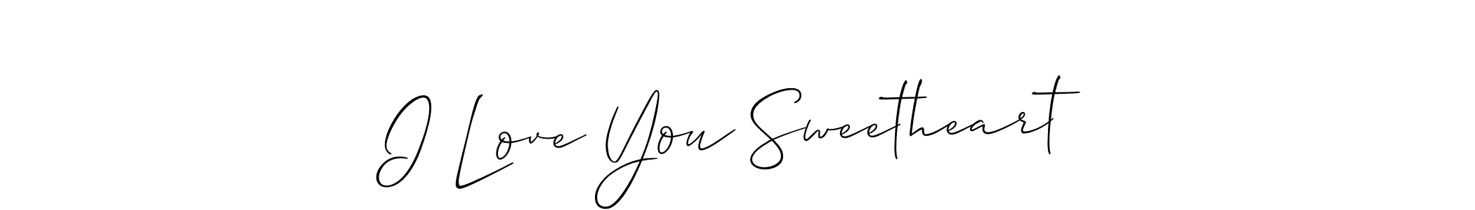 I Love You Sweetheart stylish signature style. Best Handwritten Sign (Allison_Script) for my name. Handwritten Signature Collection Ideas for my name I Love You Sweetheart. I Love You Sweetheart signature style 2 images and pictures png