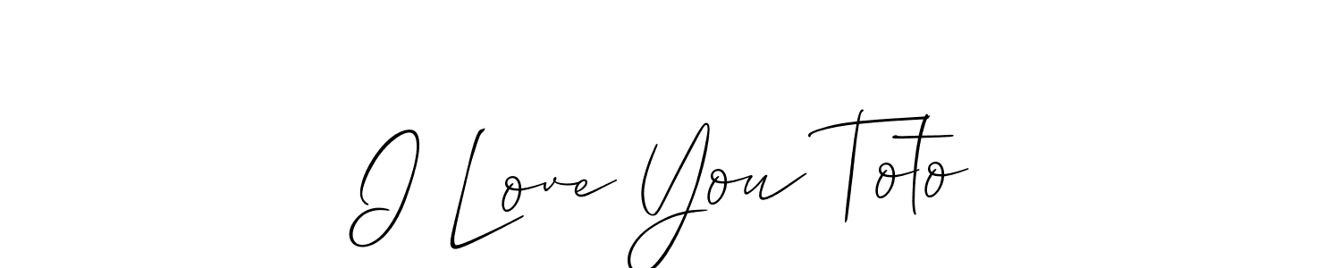 It looks lik you need a new signature style for name I Love You Toto. Design unique handwritten (Allison_Script) signature with our free signature maker in just a few clicks. I Love You Toto signature style 2 images and pictures png