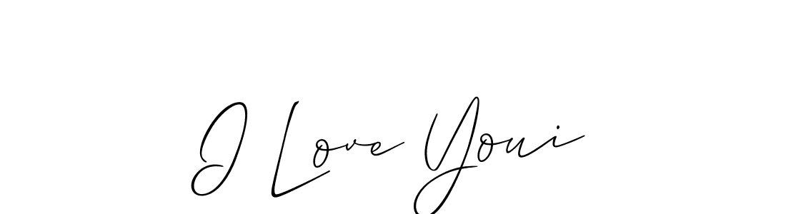 Create a beautiful signature design for name I Love Youi. With this signature (Allison_Script) fonts, you can make a handwritten signature for free. I Love Youi signature style 2 images and pictures png