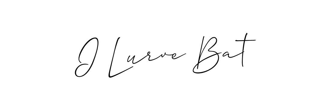 How to Draw I Lurve Bat signature style? Allison_Script is a latest design signature styles for name I Lurve Bat. I Lurve Bat signature style 2 images and pictures png