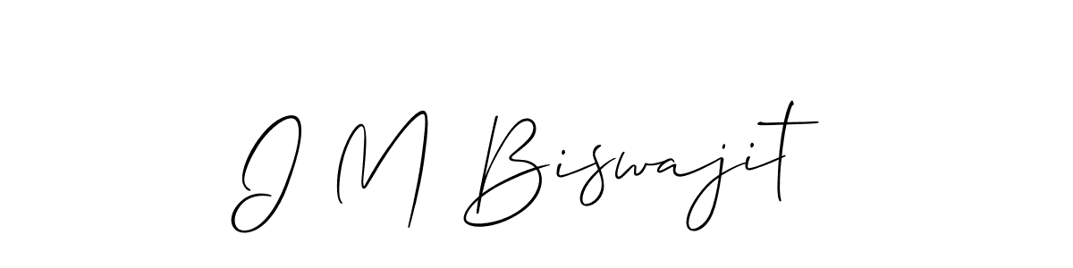 How to make I M Biswajit name signature. Use Allison_Script style for creating short signs online. This is the latest handwritten sign. I M Biswajit signature style 2 images and pictures png