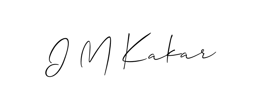 Create a beautiful signature design for name I M Kakar. With this signature (Allison_Script) fonts, you can make a handwritten signature for free. I M Kakar signature style 2 images and pictures png