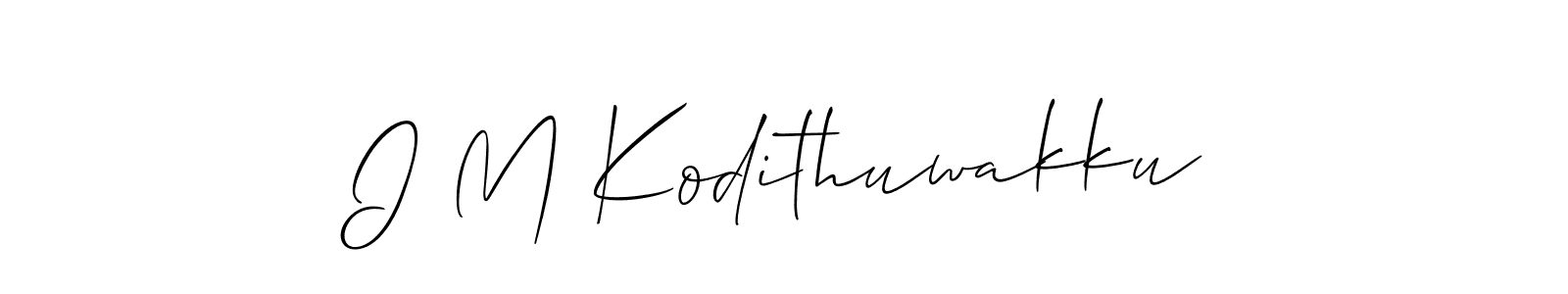 Design your own signature with our free online signature maker. With this signature software, you can create a handwritten (Allison_Script) signature for name I M Kodithuwakku. I M Kodithuwakku signature style 2 images and pictures png