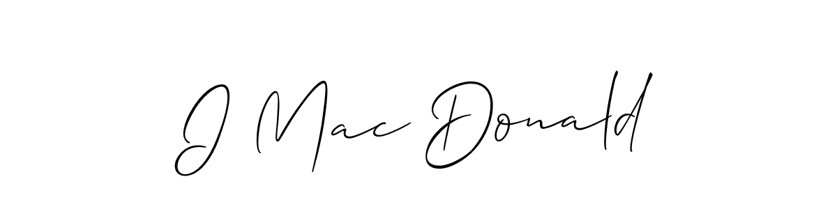Design your own signature with our free online signature maker. With this signature software, you can create a handwritten (Allison_Script) signature for name I Mac Donald. I Mac Donald signature style 2 images and pictures png