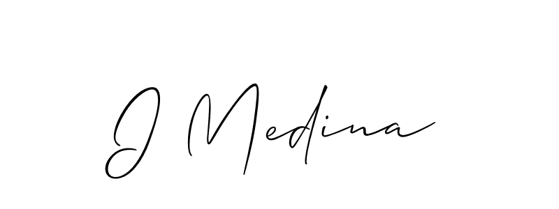 Create a beautiful signature design for name I Medina. With this signature (Allison_Script) fonts, you can make a handwritten signature for free. I Medina signature style 2 images and pictures png