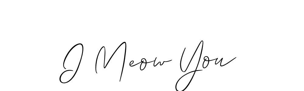 How to make I Meow You name signature. Use Allison_Script style for creating short signs online. This is the latest handwritten sign. I Meow You signature style 2 images and pictures png