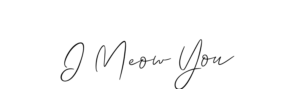 Create a beautiful signature design for name I Meow You. With this signature (Allison_Script) fonts, you can make a handwritten signature for free. I Meow You signature style 2 images and pictures png