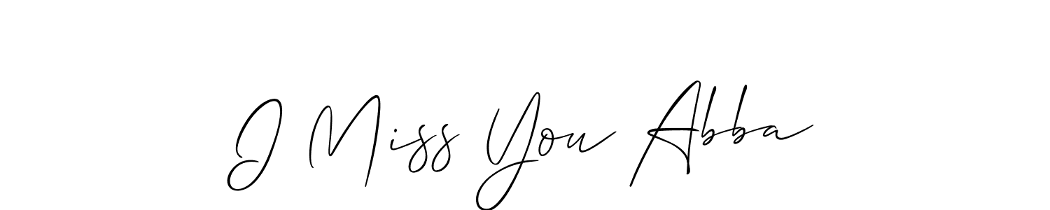 Similarly Allison_Script is the best handwritten signature design. Signature creator online .You can use it as an online autograph creator for name I Miss You Abba. I Miss You Abba signature style 2 images and pictures png