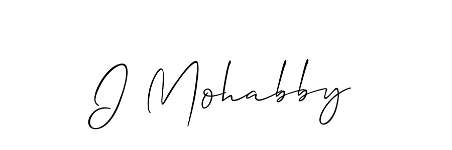 Also we have I Mohabby name is the best signature style. Create professional handwritten signature collection using Allison_Script autograph style. I Mohabby signature style 2 images and pictures png