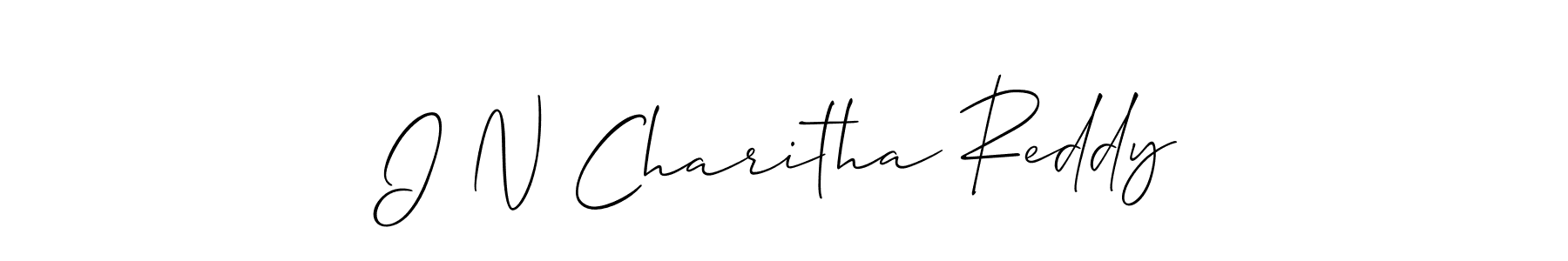 if you are searching for the best signature style for your name I N Charitha Reddy. so please give up your signature search. here we have designed multiple signature styles  using Allison_Script. I N Charitha Reddy signature style 2 images and pictures png