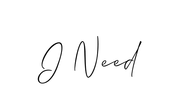 Make a beautiful signature design for name I Need. With this signature (Allison_Script) style, you can create a handwritten signature for free. I Need signature style 2 images and pictures png