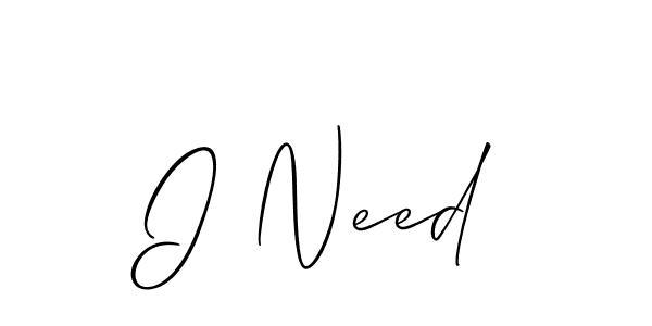Design your own signature with our free online signature maker. With this signature software, you can create a handwritten (Allison_Script) signature for name I Need. I Need signature style 2 images and pictures png