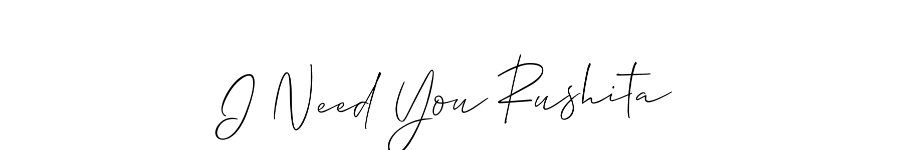 Create a beautiful signature design for name I Need You Rushita. With this signature (Allison_Script) fonts, you can make a handwritten signature for free. I Need You Rushita signature style 2 images and pictures png