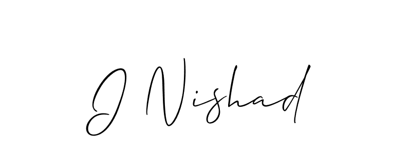 You should practise on your own different ways (Allison_Script) to write your name (I Nishad) in signature. don't let someone else do it for you. I Nishad signature style 2 images and pictures png