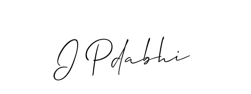 Use a signature maker to create a handwritten signature online. With this signature software, you can design (Allison_Script) your own signature for name I Pdabhi. I Pdabhi signature style 2 images and pictures png