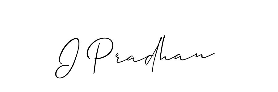 Create a beautiful signature design for name I Pradhan. With this signature (Allison_Script) fonts, you can make a handwritten signature for free. I Pradhan signature style 2 images and pictures png