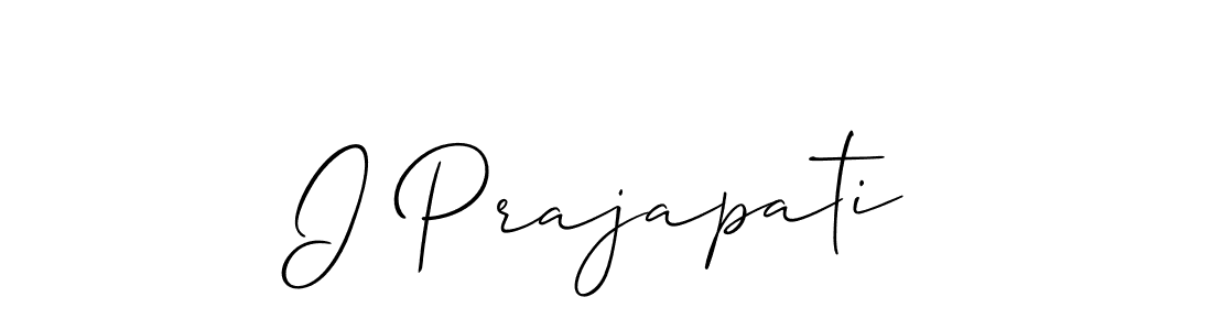 How to make I Prajapati signature? Allison_Script is a professional autograph style. Create handwritten signature for I Prajapati name. I Prajapati signature style 2 images and pictures png