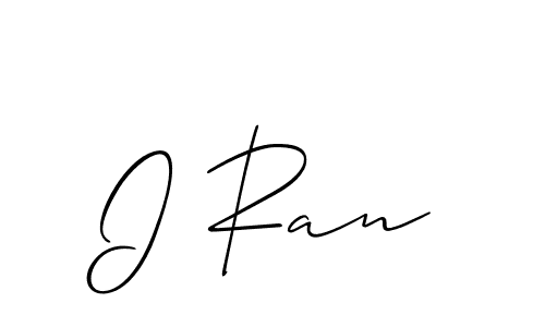 I Ran stylish signature style. Best Handwritten Sign (Allison_Script) for my name. Handwritten Signature Collection Ideas for my name I Ran. I Ran signature style 2 images and pictures png