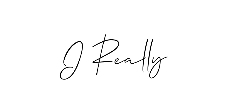 You should practise on your own different ways (Allison_Script) to write your name (I Really) in signature. don't let someone else do it for you. I Really signature style 2 images and pictures png