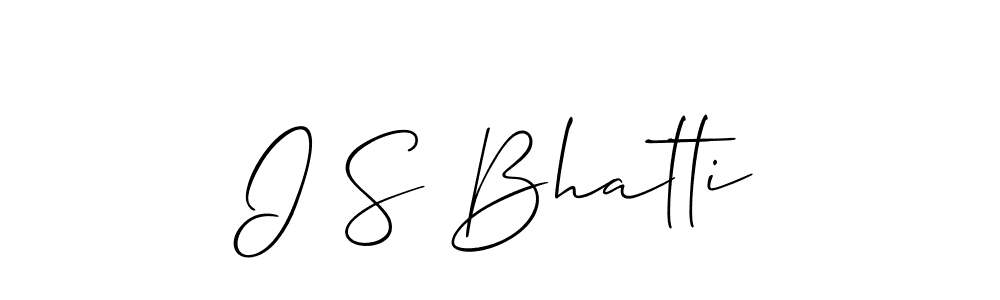 The best way (Allison_Script) to make a short signature is to pick only two or three words in your name. The name I S Bhatti include a total of six letters. For converting this name. I S Bhatti signature style 2 images and pictures png