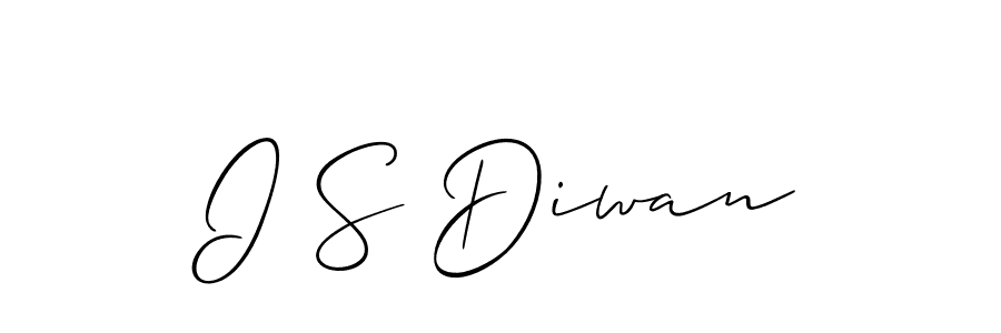 Create a beautiful signature design for name I S Diwan. With this signature (Allison_Script) fonts, you can make a handwritten signature for free. I S Diwan signature style 2 images and pictures png