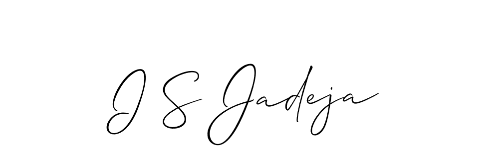 The best way (Allison_Script) to make a short signature is to pick only two or three words in your name. The name I S Jadeja include a total of six letters. For converting this name. I S Jadeja signature style 2 images and pictures png