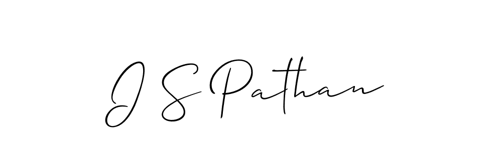 Use a signature maker to create a handwritten signature online. With this signature software, you can design (Allison_Script) your own signature for name I S Pathan. I S Pathan signature style 2 images and pictures png