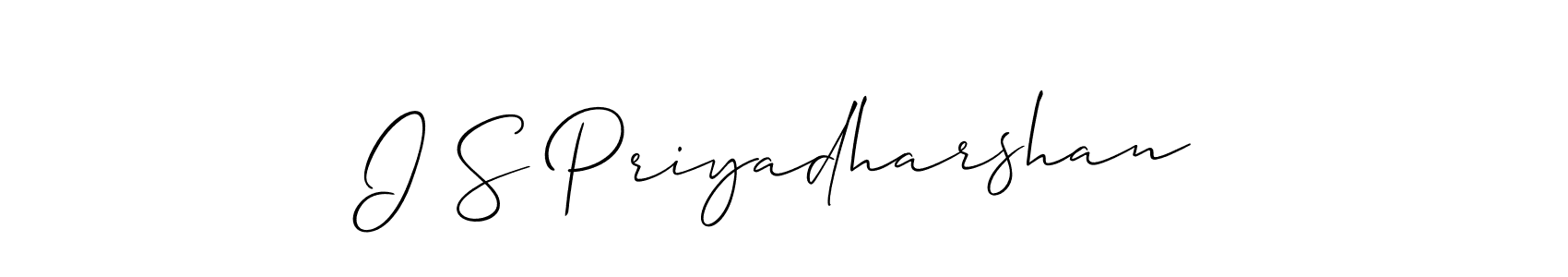 You should practise on your own different ways (Allison_Script) to write your name (I S Priyadharshan) in signature. don't let someone else do it for you. I S Priyadharshan signature style 2 images and pictures png