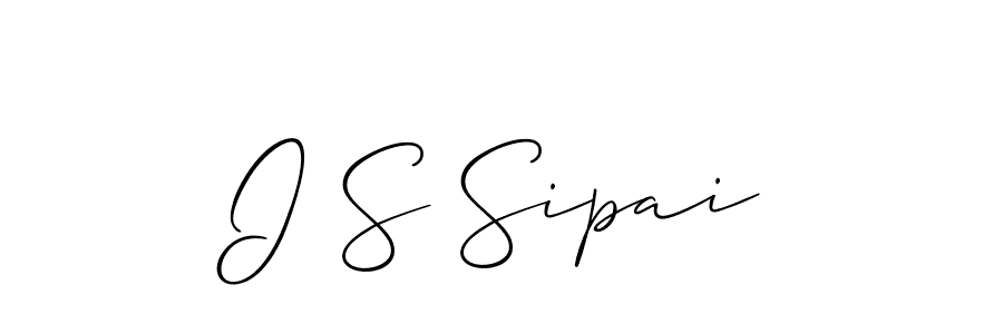 Also we have I S Sipai name is the best signature style. Create professional handwritten signature collection using Allison_Script autograph style. I S Sipai signature style 2 images and pictures png