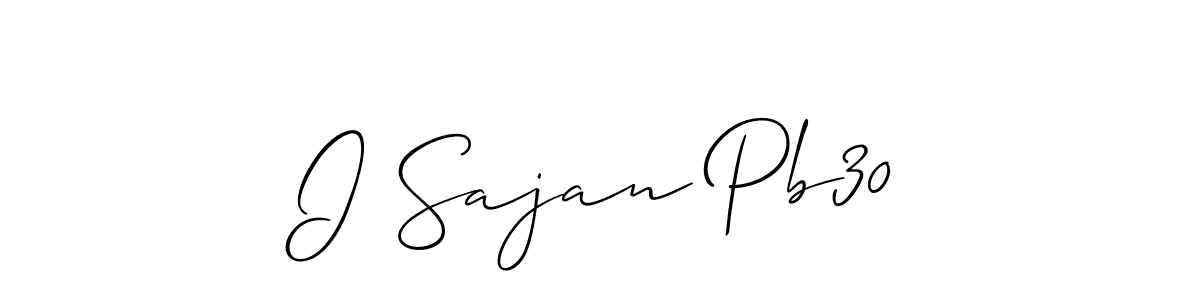 Create a beautiful signature design for name I Sajan Pb30. With this signature (Allison_Script) fonts, you can make a handwritten signature for free. I Sajan Pb30 signature style 2 images and pictures png