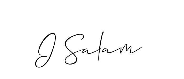 Also You can easily find your signature by using the search form. We will create I Salam name handwritten signature images for you free of cost using Allison_Script sign style. I Salam signature style 2 images and pictures png