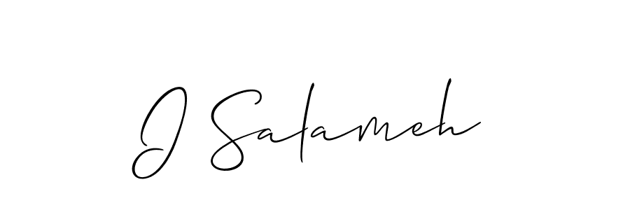 How to make I Salameh signature? Allison_Script is a professional autograph style. Create handwritten signature for I Salameh name. I Salameh signature style 2 images and pictures png