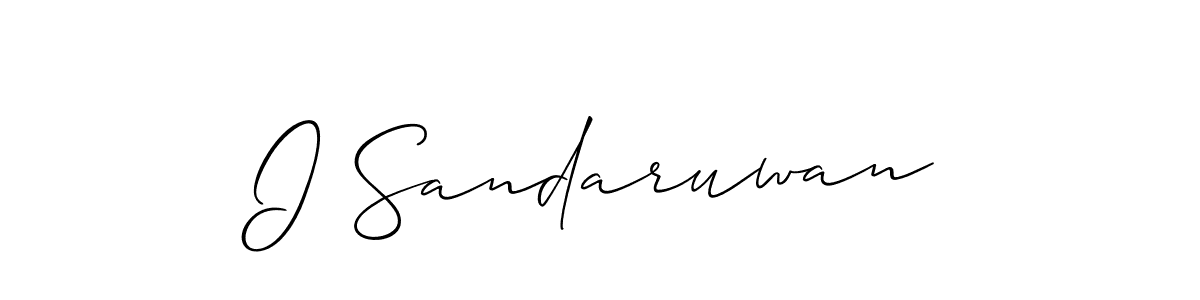 How to make I Sandaruwan signature? Allison_Script is a professional autograph style. Create handwritten signature for I Sandaruwan name. I Sandaruwan signature style 2 images and pictures png
