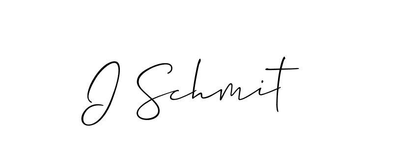 Similarly Allison_Script is the best handwritten signature design. Signature creator online .You can use it as an online autograph creator for name I Schmit. I Schmit signature style 2 images and pictures png