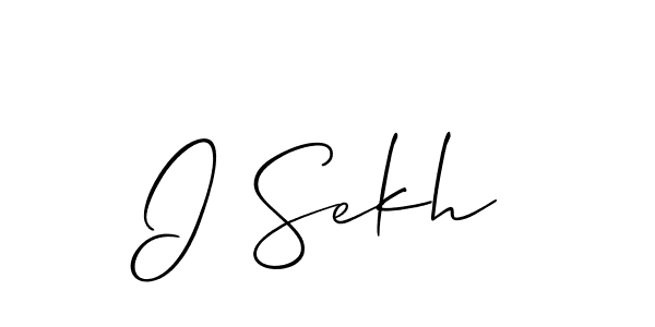 Create a beautiful signature design for name I Sekh. With this signature (Allison_Script) fonts, you can make a handwritten signature for free. I Sekh signature style 2 images and pictures png